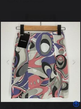 Japan EMODA Pink, Purple & Black Abstract Print Mini Skirt. New